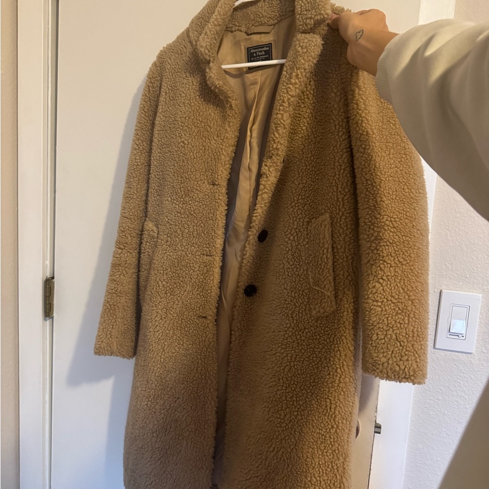 Abercrombie & Fitch Camel Teddy long coat